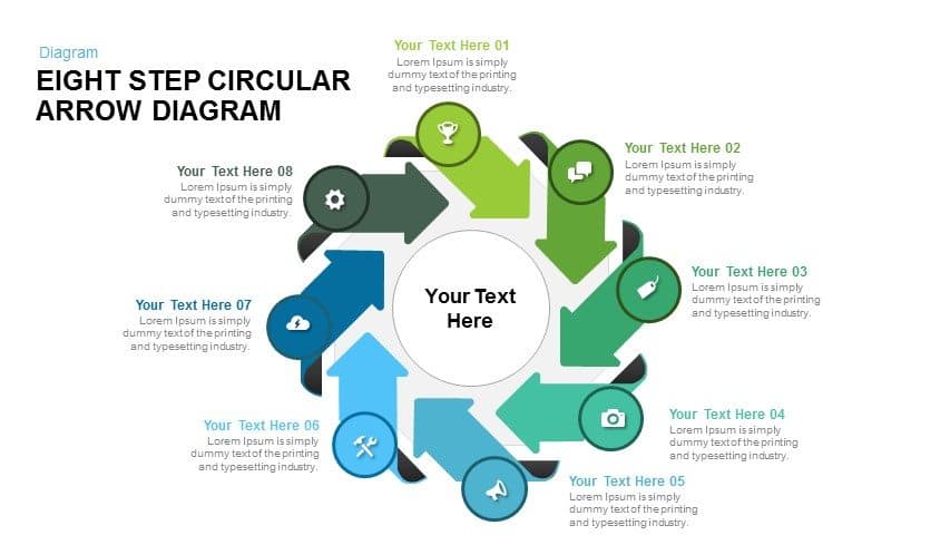 8 Step Circular Arrow Diagram Template For Powerpoint And Keynote Riset