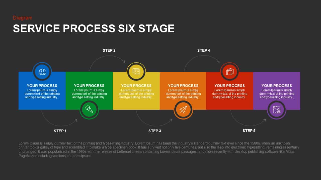 6 Stage Service Process PowerPoint Template and Keynote Slide
