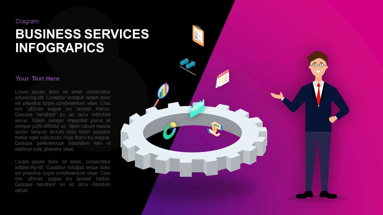 Business services infographics powerpoint template