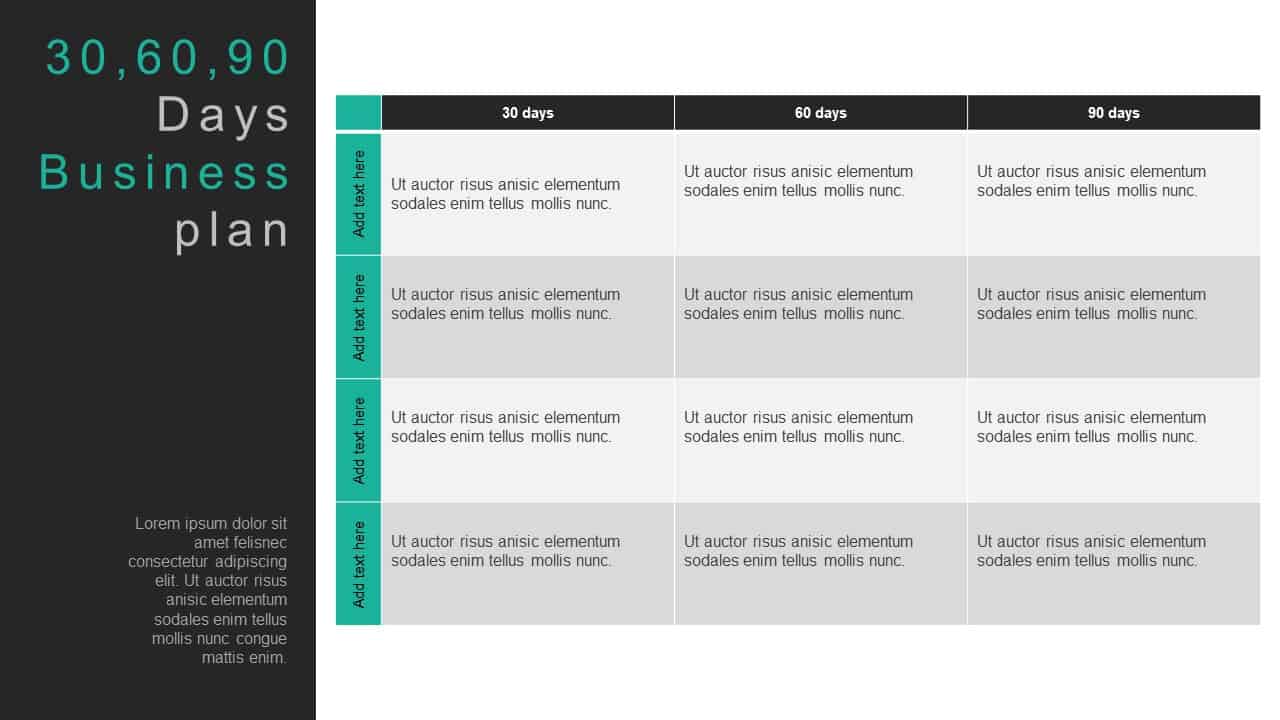 30 60 90 Day Business Plan PowerPoint Template