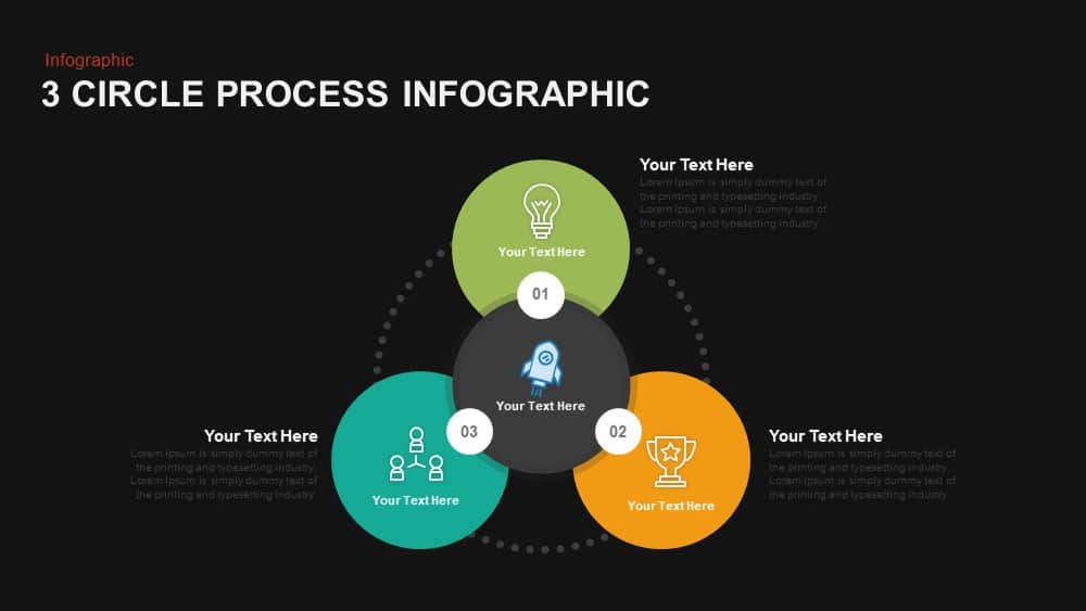 3 circle process powerpoint template