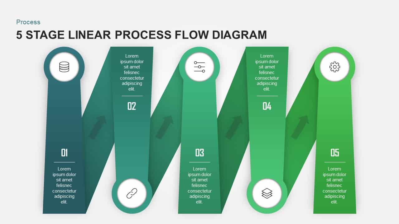 5 Stage Linear Process Flow Diagram