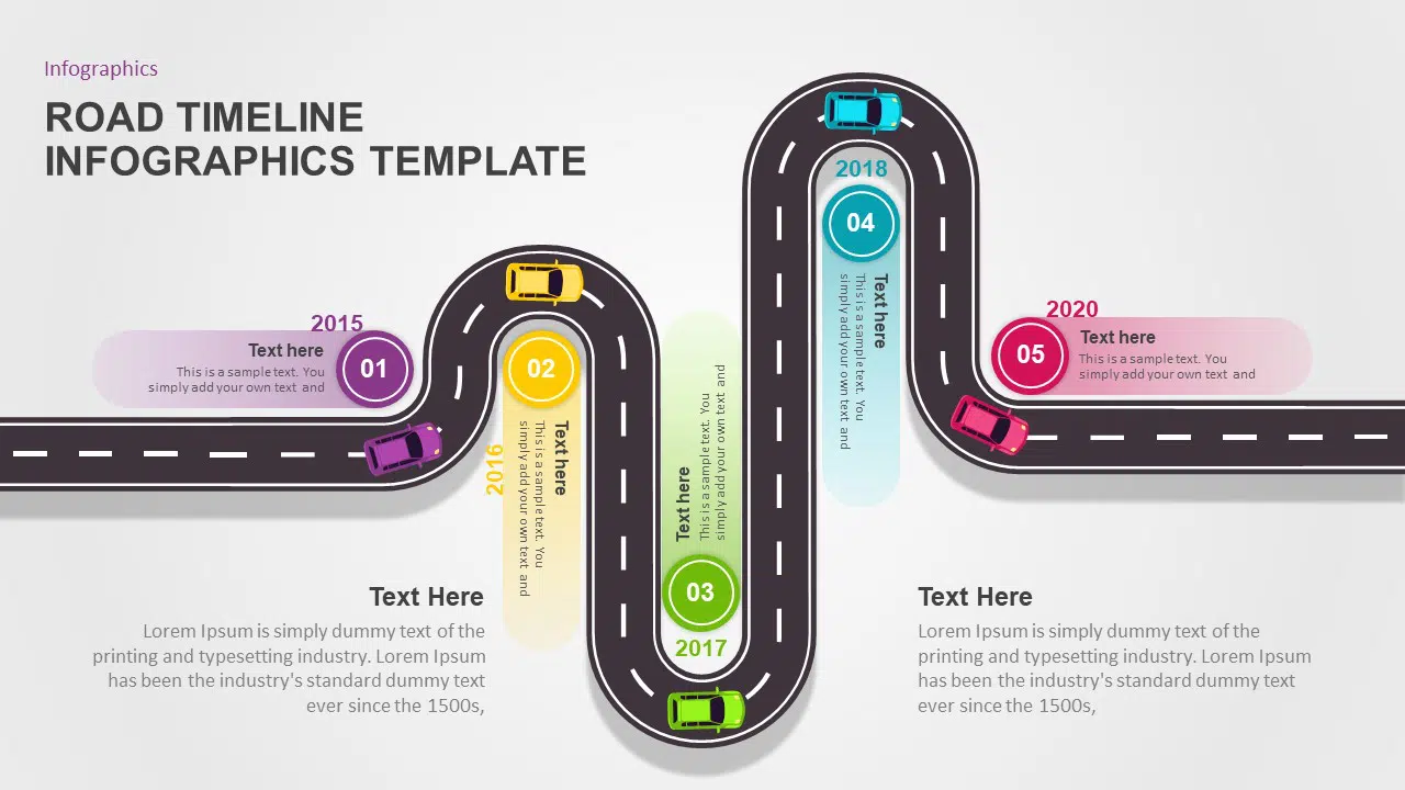 road timeline infographics