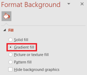 gradient fill option in PowerPoint