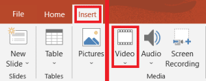 option to insert video as PowerPoint presentation background