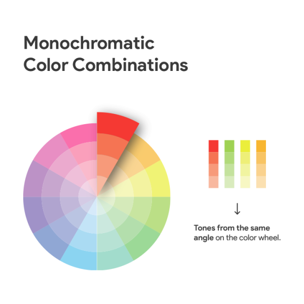 Monochromatic colors for presentation backgrounds