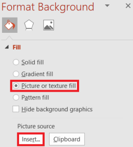 picture or texture fill option in PowerPoint