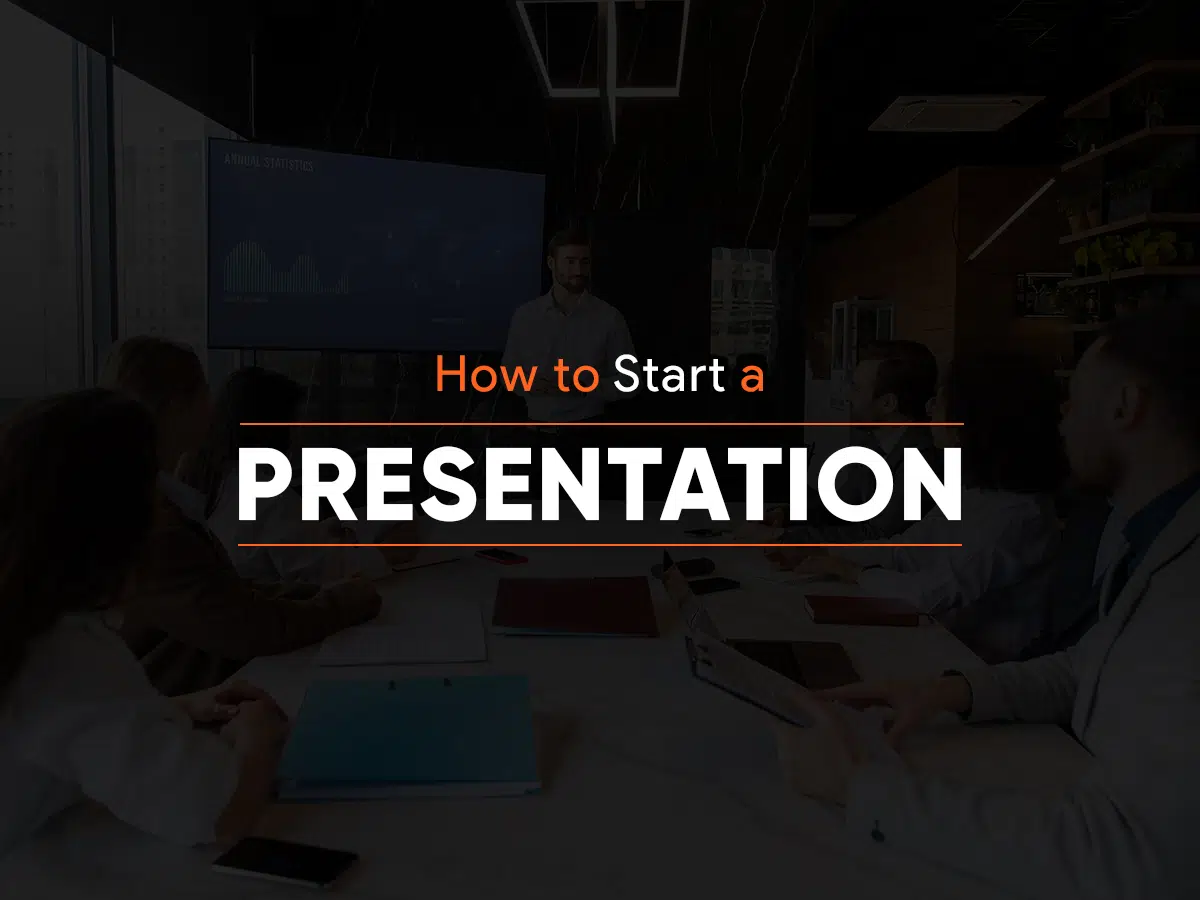 at the start of a presentation