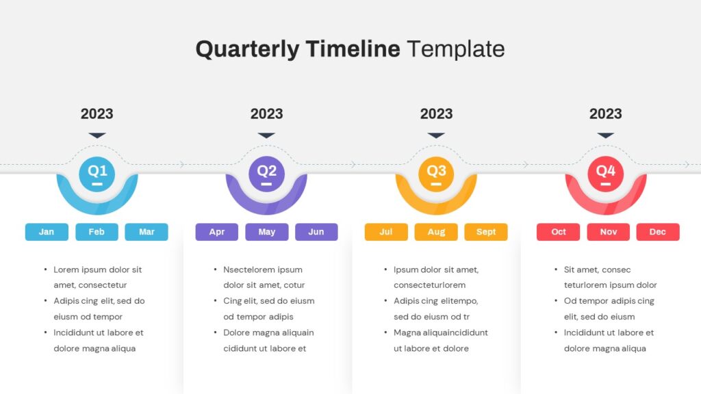 A quarterly timeline template for PowerPoint