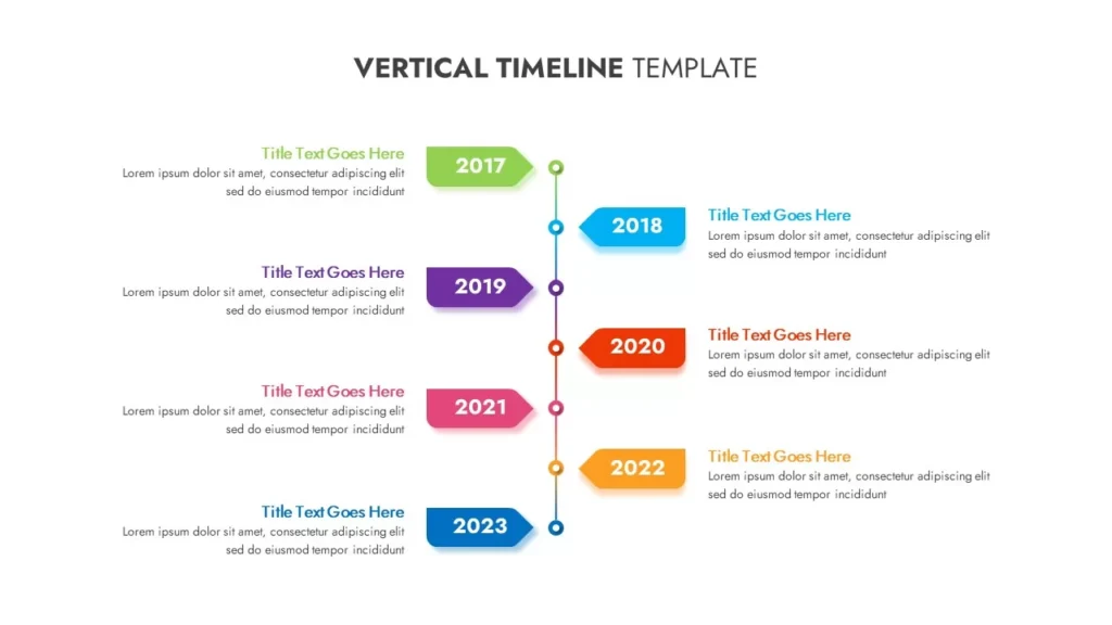 Vertical timeline template for PowerPoint