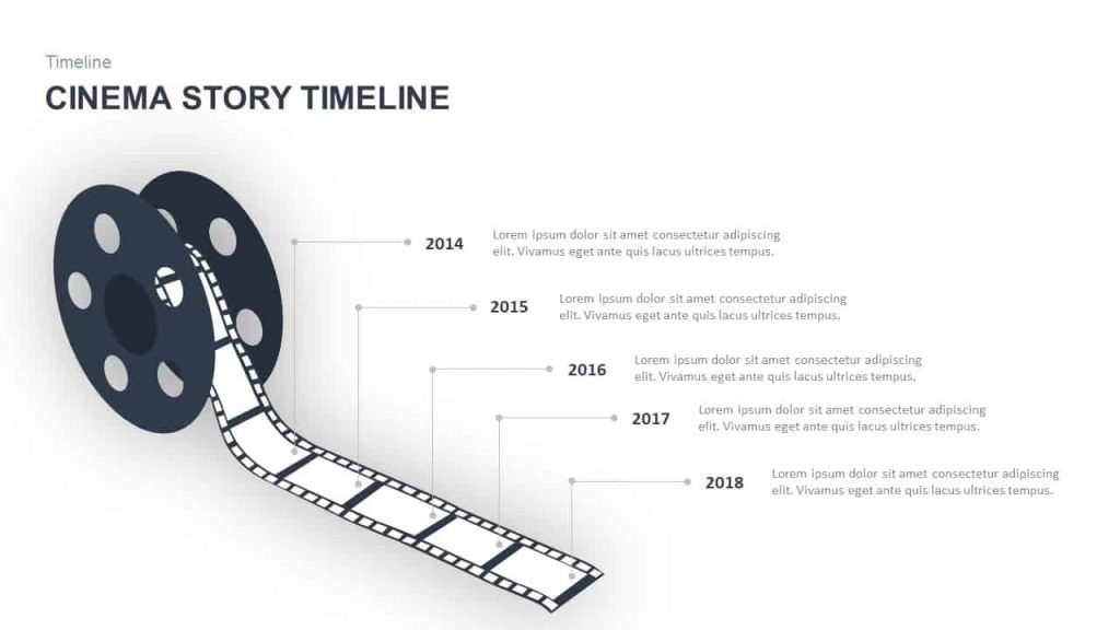 Preview of a movie timeline template for PowerPoint