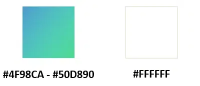 Blue green gradient color palette for PowerPoint presentations