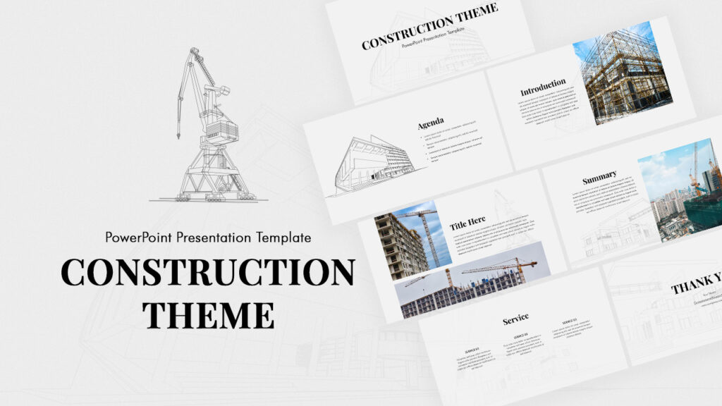 Minimalist Construction template for PowerPoint and Google Slides