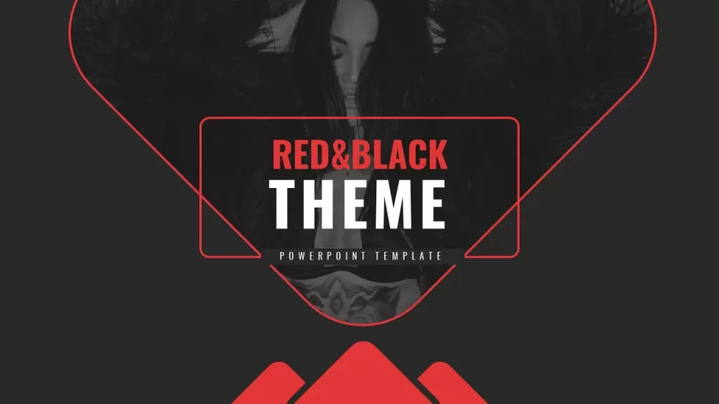 PowerPoint template made with red and black color palette