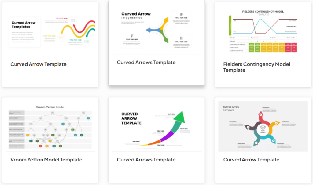 A preview of some of the hundreds of chart templates for PowerPoint, available on PowerPoint.