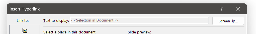 Button to add ScreenTip in PowerPoint