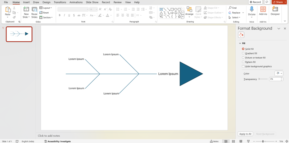 Step 4 - Creating Fishbone Diagram Template