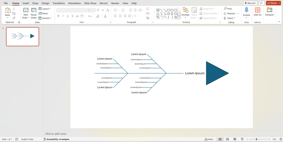 Step 5 - Creating Fishbone Diagram Template