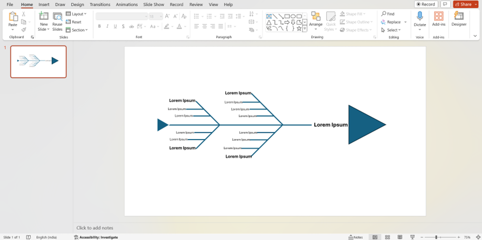 Step 6 - Creating Fishbone Diagram Template