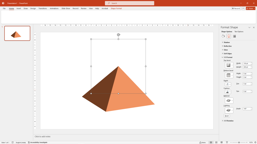 Adjust Dimension and Shadow