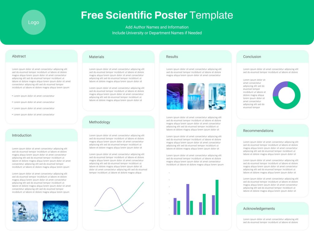 Preview of a scientific poster template for PowerPoint