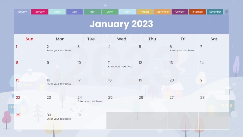 A social media calendar template for PowerPoint