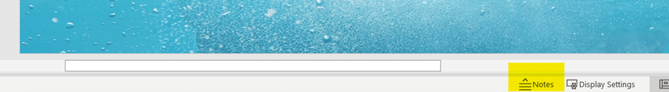 Click on the notes button below your slide to add speaker notes in PowerPoint.