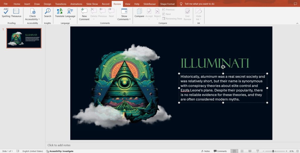 How to Apply Translate Feature in PowerPoint Review Tab