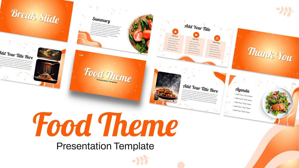 Preview of Food Themed Slides for PowerPoint
