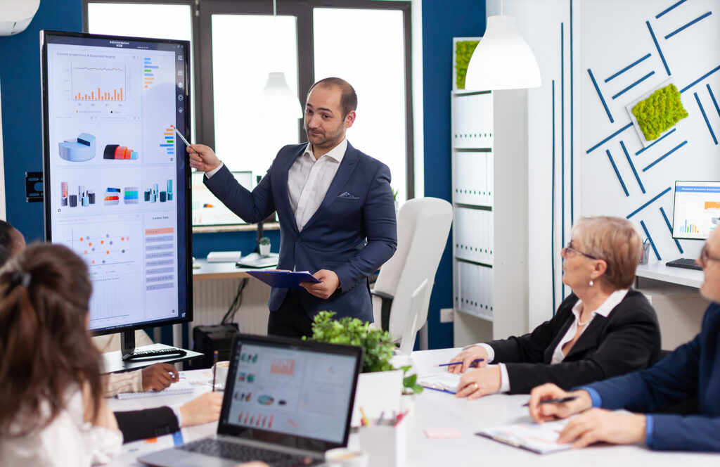 Executives at work having a presentation