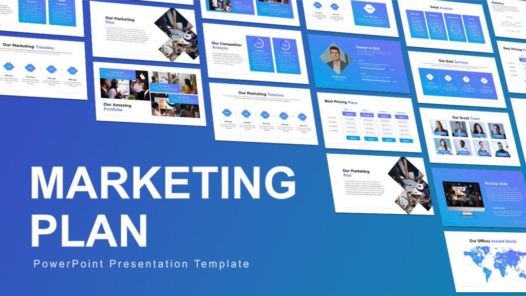 Free Blue Gradient Marketing Plan
