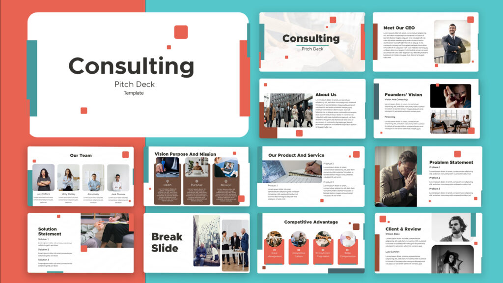 An example of a pitch deck template from SlideBazaar
