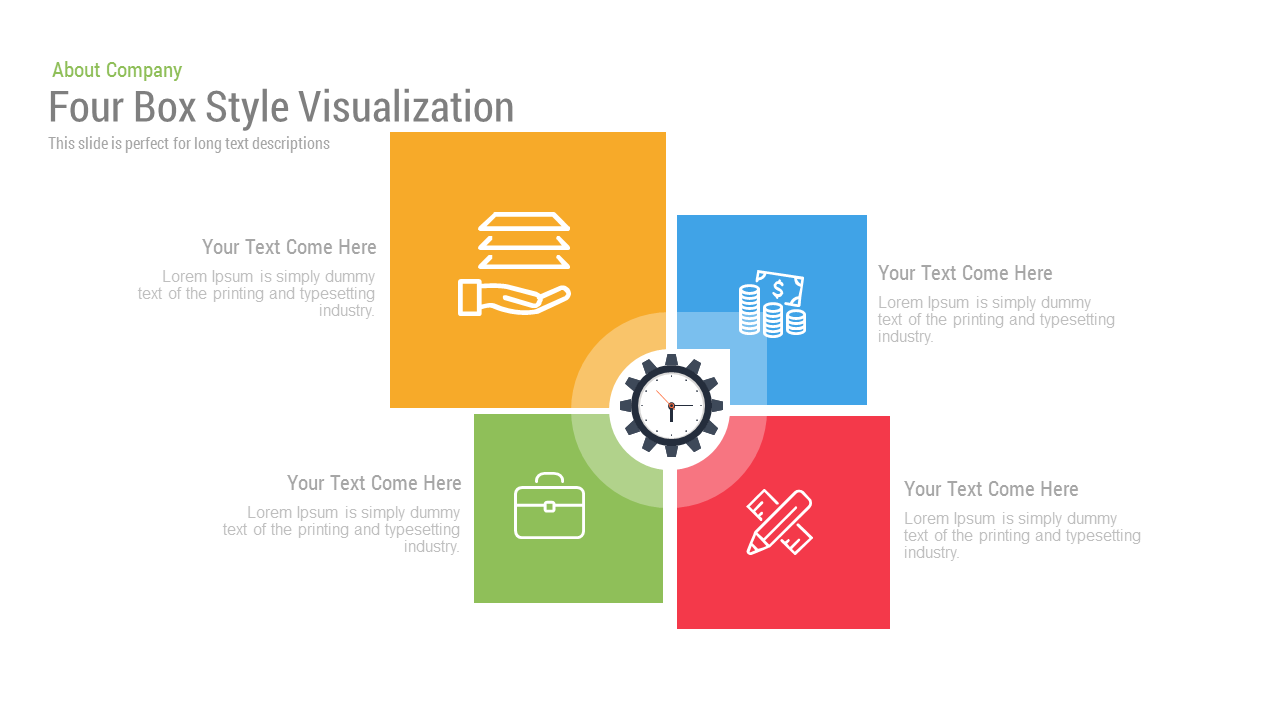 4 box powerpoint template / Four Box Style Visualization Free PowerPoint and Keynote template
