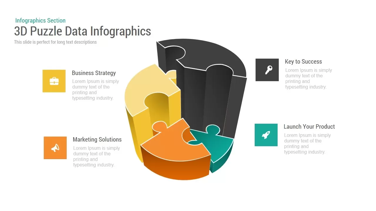 3D Puzzle Data Infographics Powerpoint and Keynote template