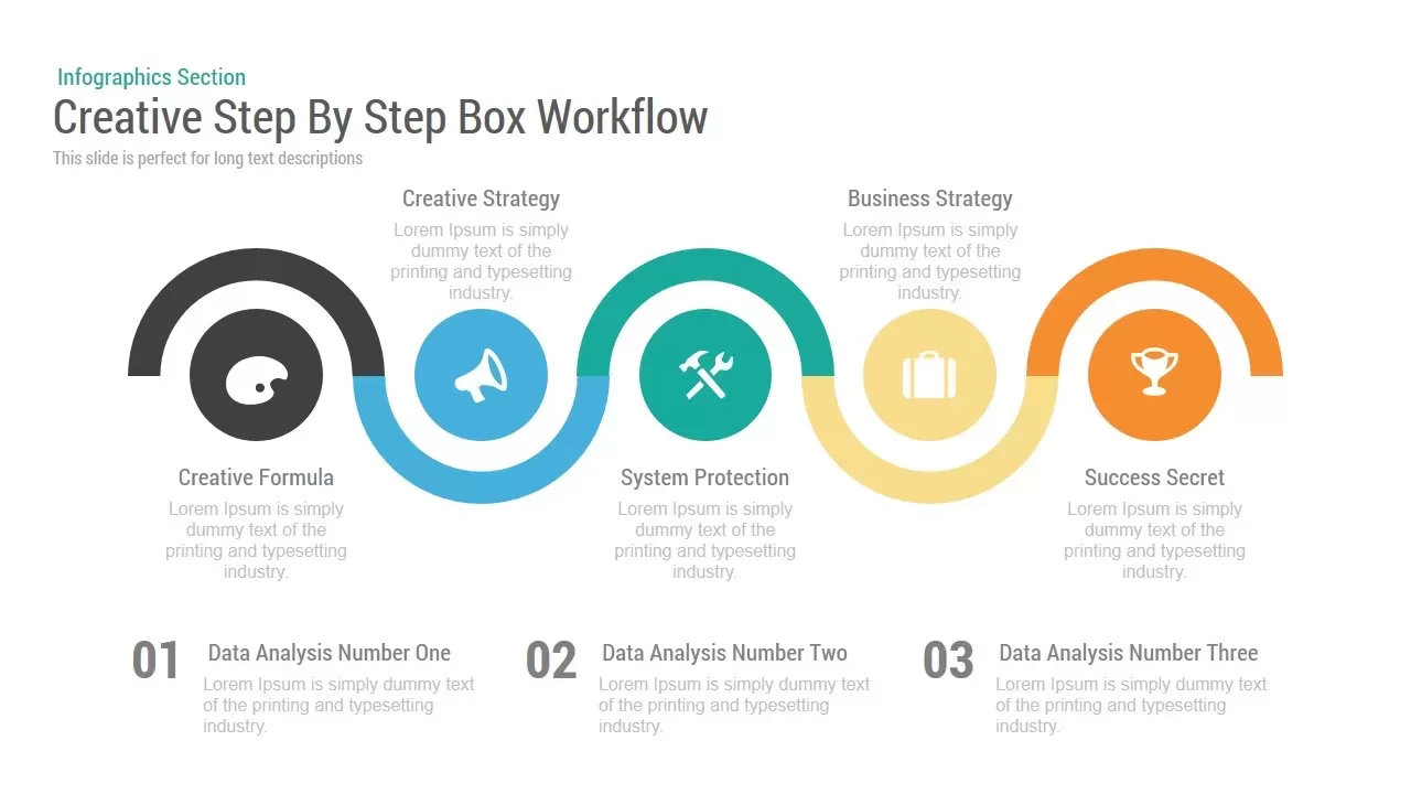 Creative Step-By-Step Workflow PowerPoint Template and Keynote Slide