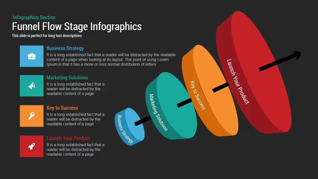 Funnel Flow Stage Infographics Powerpoint template