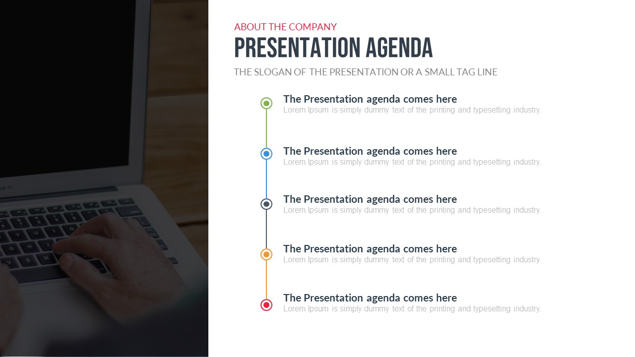 Company Profile PowerPoint Template Free Agenda Slide