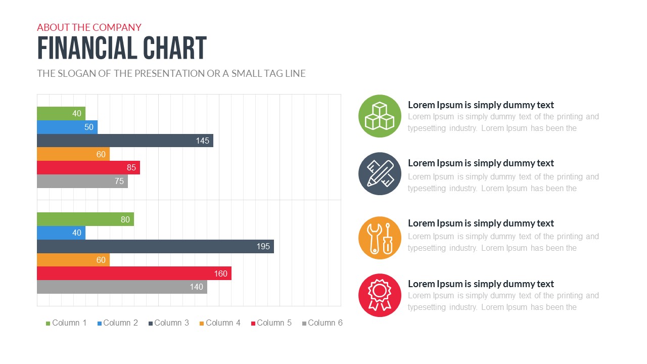 Company Profile PowerPoint Template Free Financial Chart