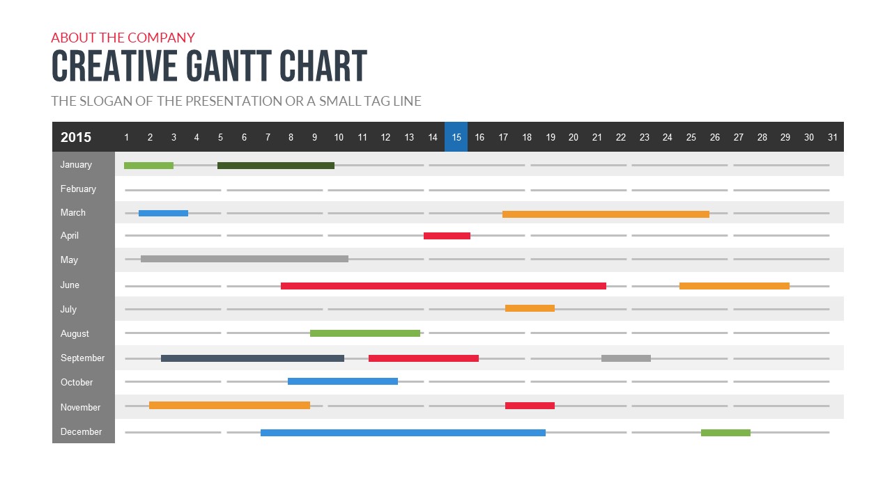 Company Profile PowerPoint Template Free Creative Gant Chart