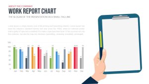 Company Profile PowerPoint Template Free Work Report Chart