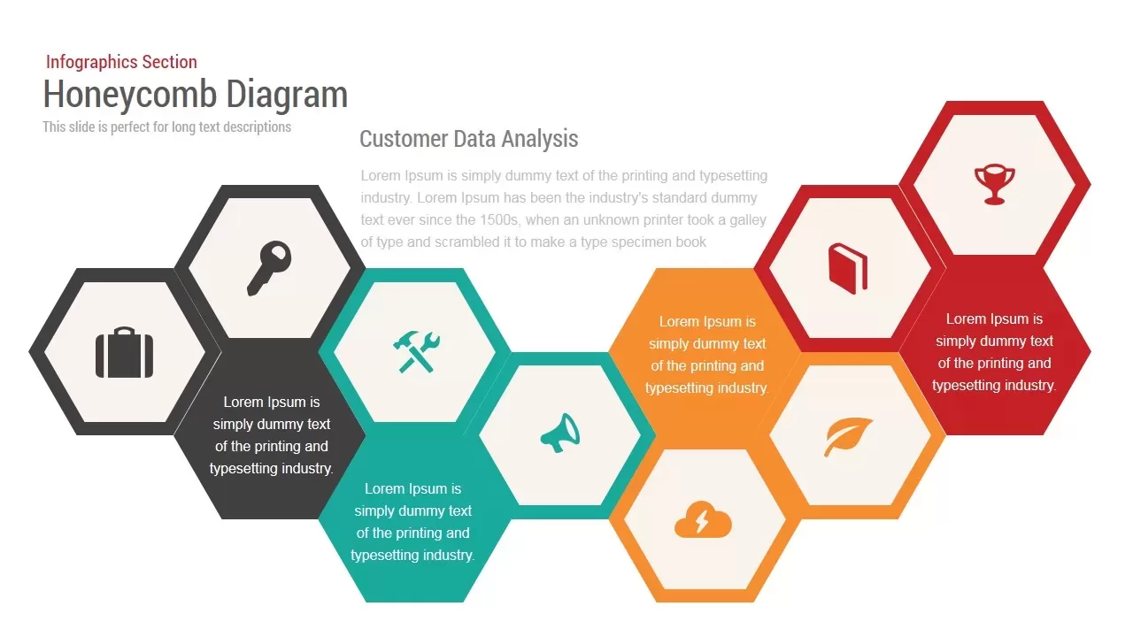 Honeycomb diagram PowerPoint template