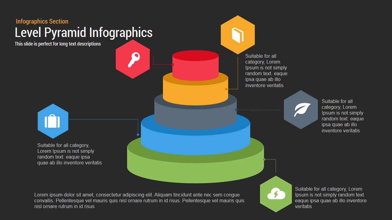 Level Pyramid Infographics Powerpoint and Keynote template