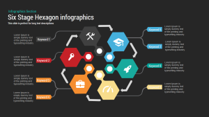 Six Stage Hexagon Chart PowerPoint Template and Keynote Slide
