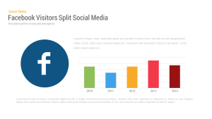 Social Media Facebook Visitors Chart PowerPoint and Keynote Slide