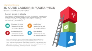 3d Cube Ladder Infographics PowerPoint Template and Keynote Presentation