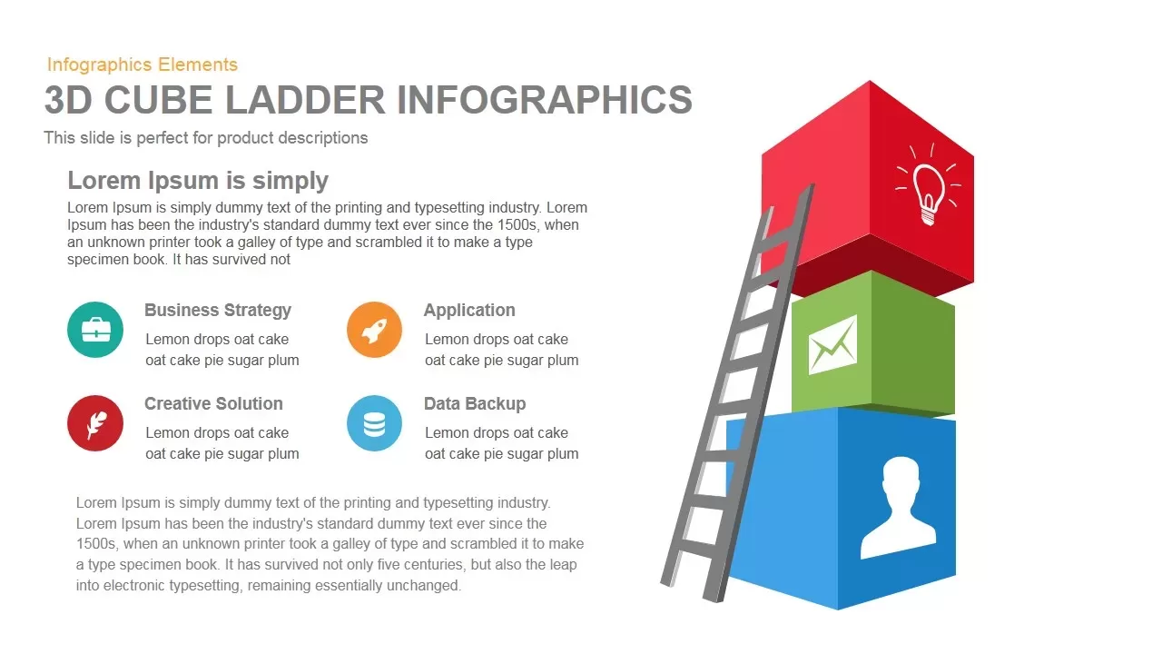 3d Cube Ladder Infographics PowerPoint Template and Keynote Presentation
