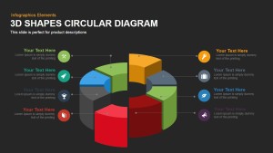 3D Shapes Circular Diagram PowerPoint Template and Keynote Slide