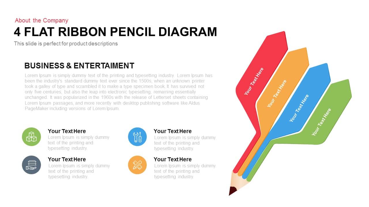 4 Flat Ribbon Pencil Diagram