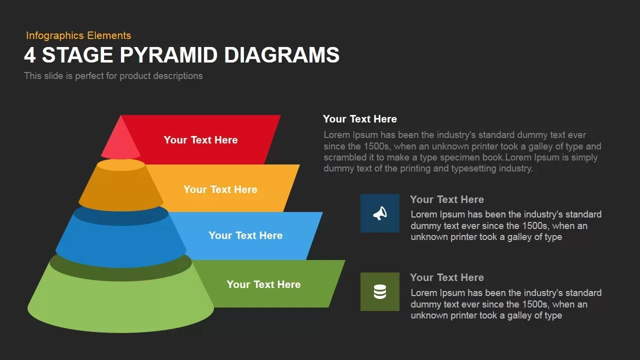 5 Stage Pyramid Diagrams Powerpoint Keynote template