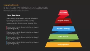 5 Stage Pyramid Diagrams Powerpoint Keynote template